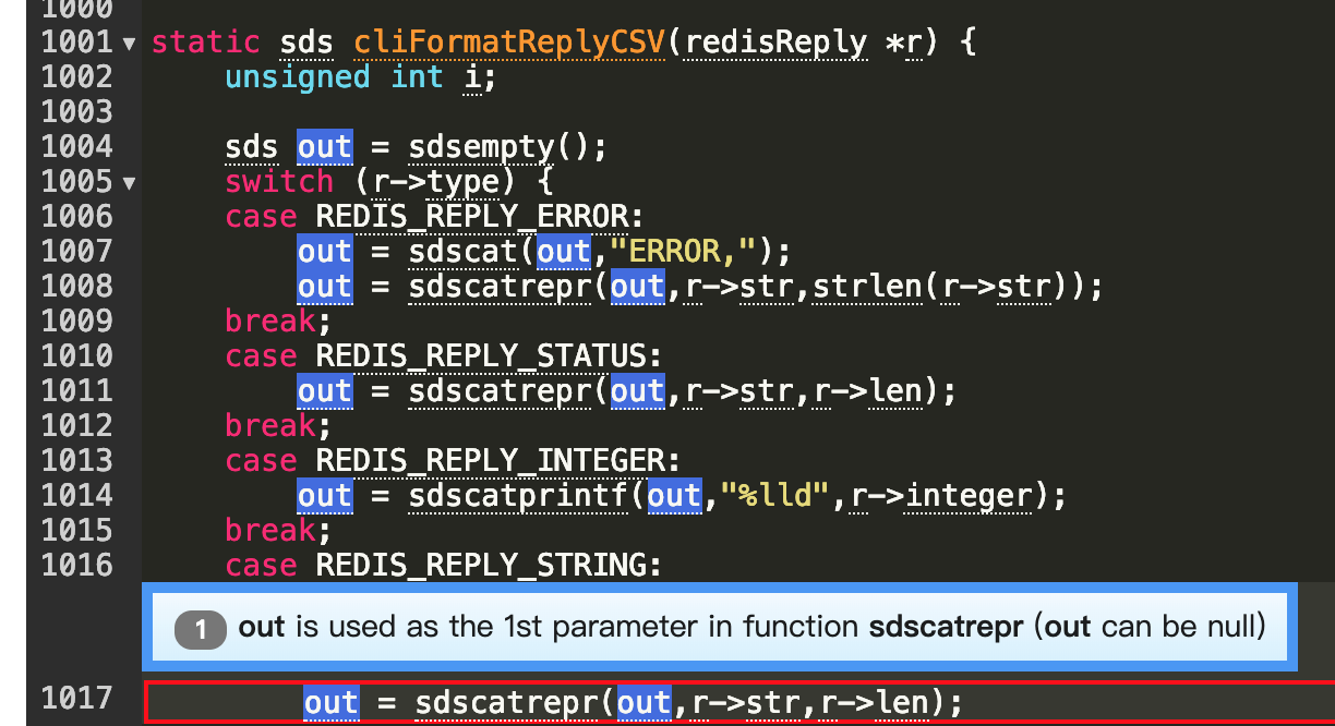 Redis Potential NPD bugs