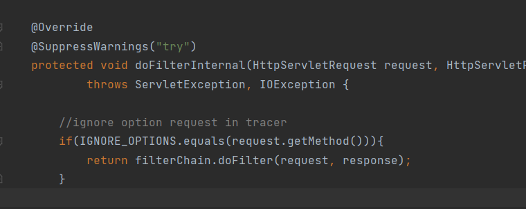 Spring I don't want option request going trace