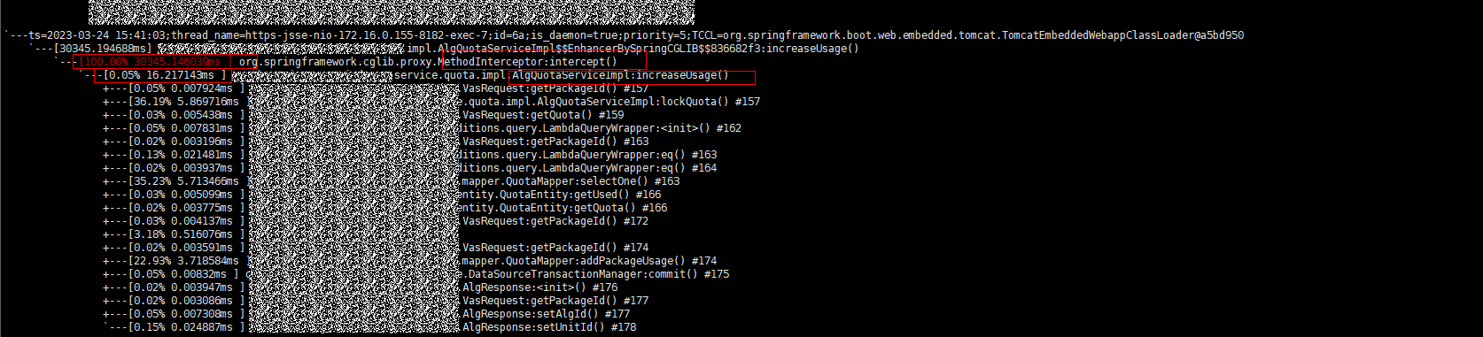 Spring Proxy method（cglib.proxy.MethodInterceptor:intercept()） takes too long to execute.