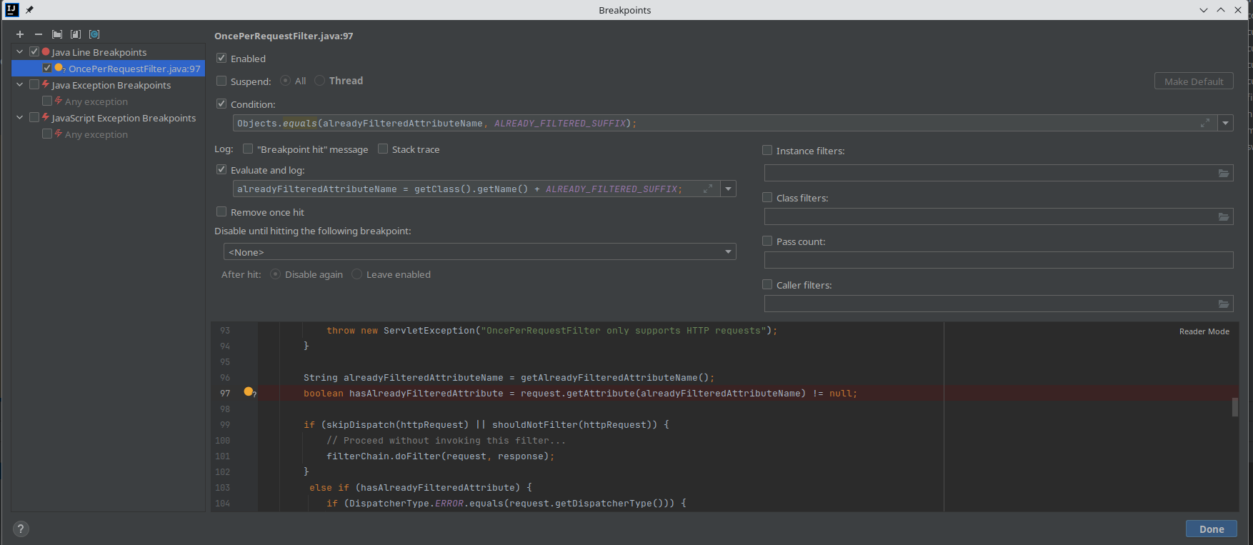 SpringBoot 3.2.0-M3 to 3.2.0-RC1 OncePerRequestFilter servlet filter names broken in tests