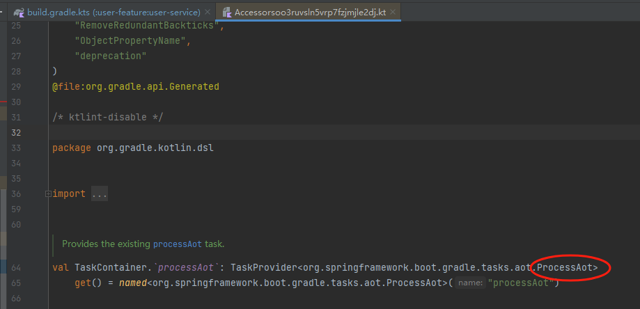 SpringBoot Why can't I use type-safe processAot in gradle build-logic
