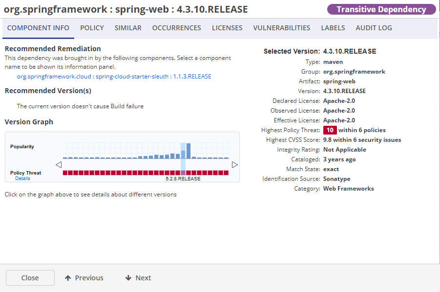 Spring Sonatype vulnerability CVE-2016-1000027 in Spring-web project