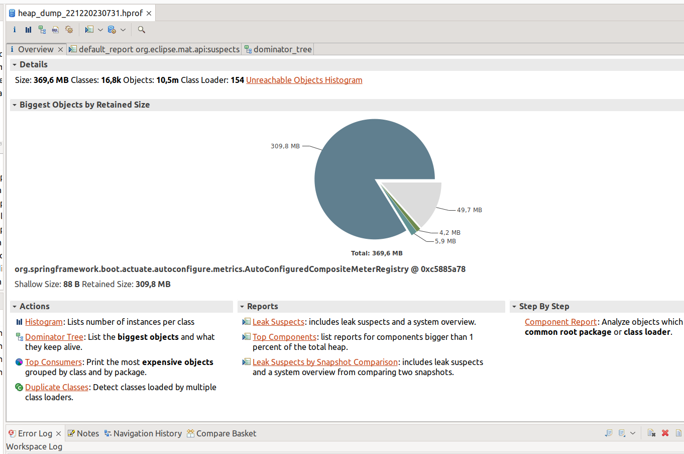 SpringBoot AutoConfiguredCompositeMeterRegistry consuming up to 90% of the Heap - Webclient | Actuator - Memory leak