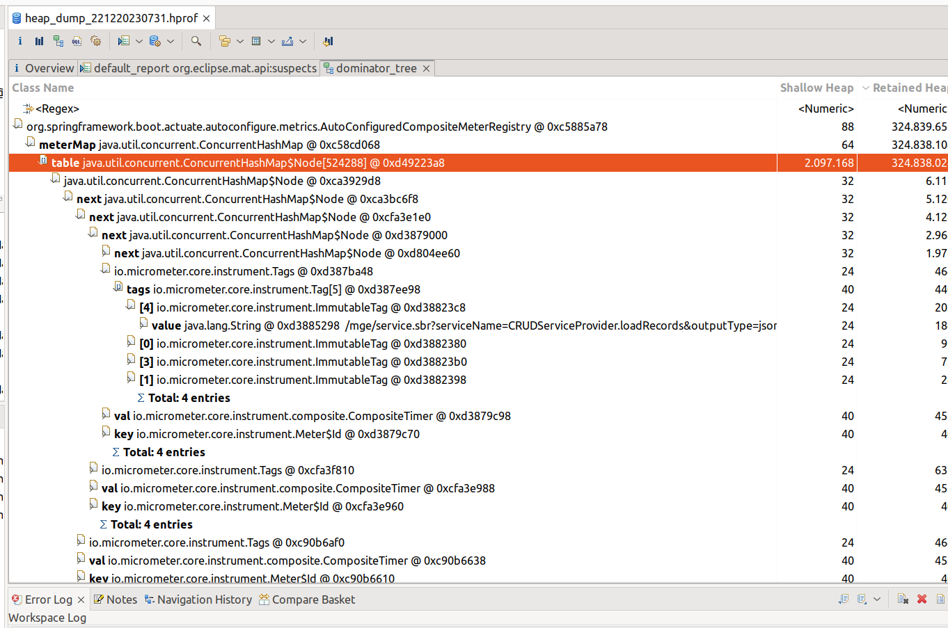 SpringBoot AutoConfiguredCompositeMeterRegistry consuming up to 90% of the Heap - Webclient | Actuator - Memory leak