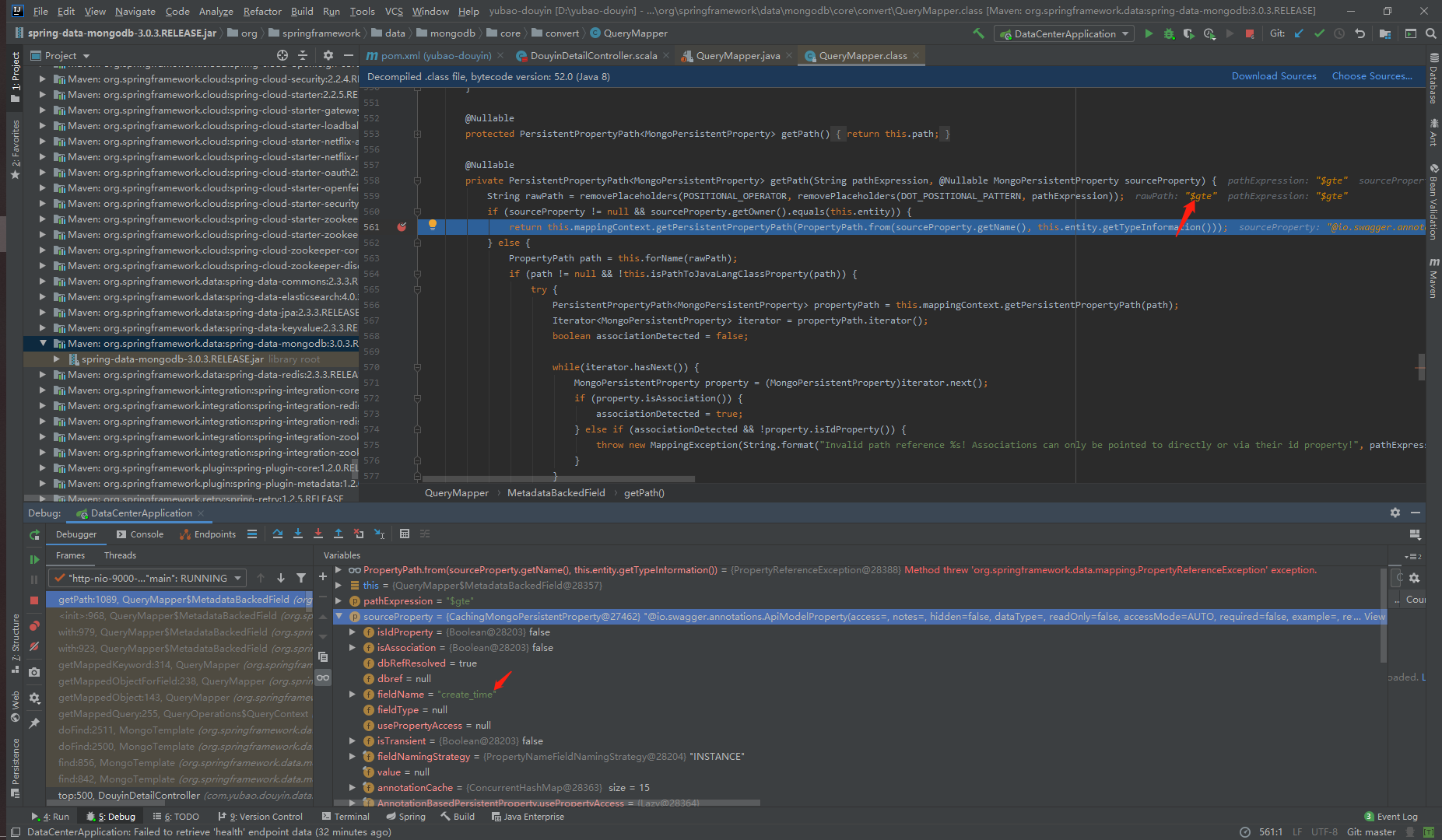 SpringBoot spring-data-mongodb 3.0.3 getPath doesn't try catch