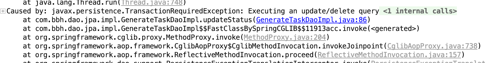 SpringBoot spring boot + jpa +Scheduled  transaction error