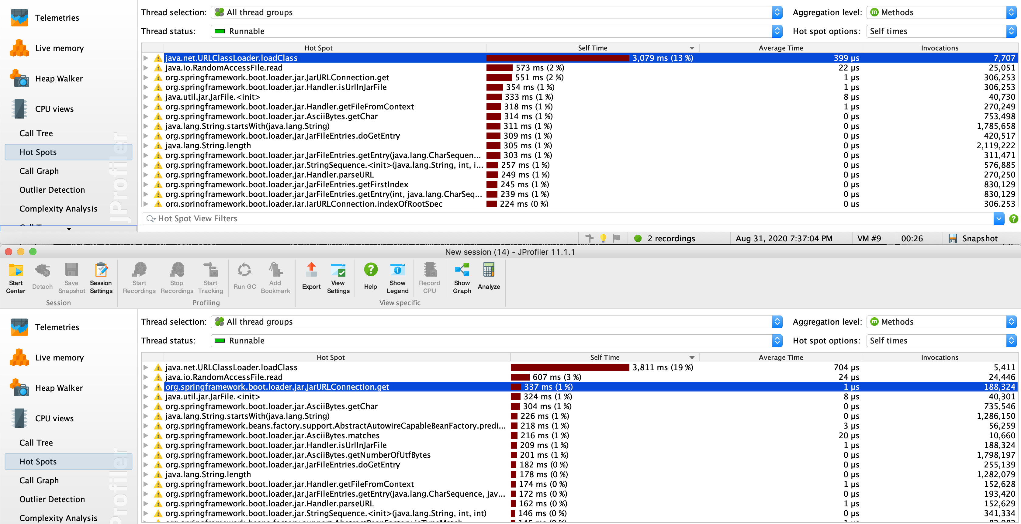 SpringBoot SampleActuatorApplication is slower to run with 2.4