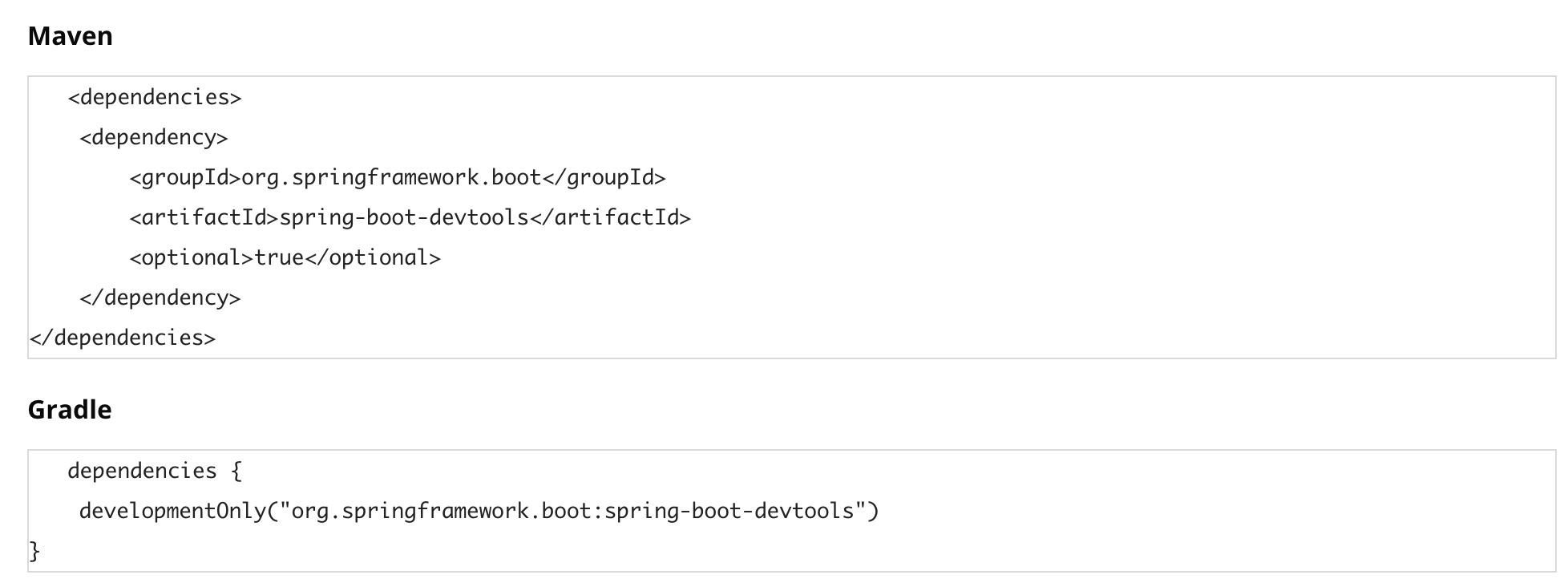 SpringBoot First line of code snippets in docs is shifted