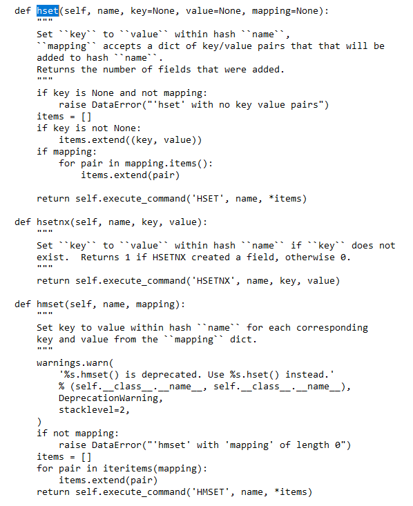 Redis [BUG] hset does not support multiple dict mapping
