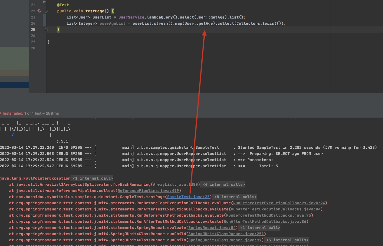 MyBatis-Plus select 返回null 引起NPE