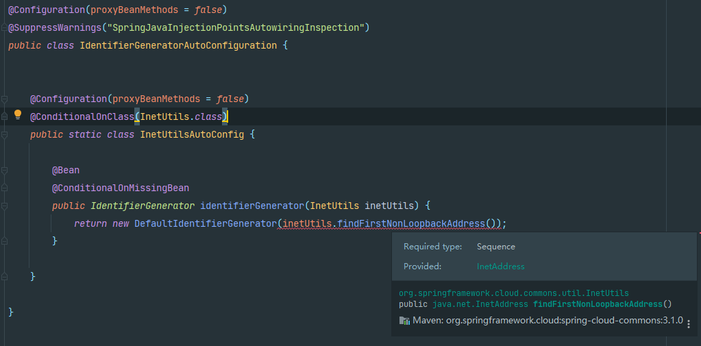MyBatis-Plus DefaultIdentifierGenerator.<init>(Ljava/net/InetAddress;)