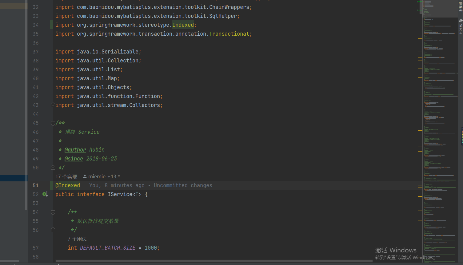 MyBatis-Plus 为什么不在IService类上增加@Indexed注解service的加载效率？