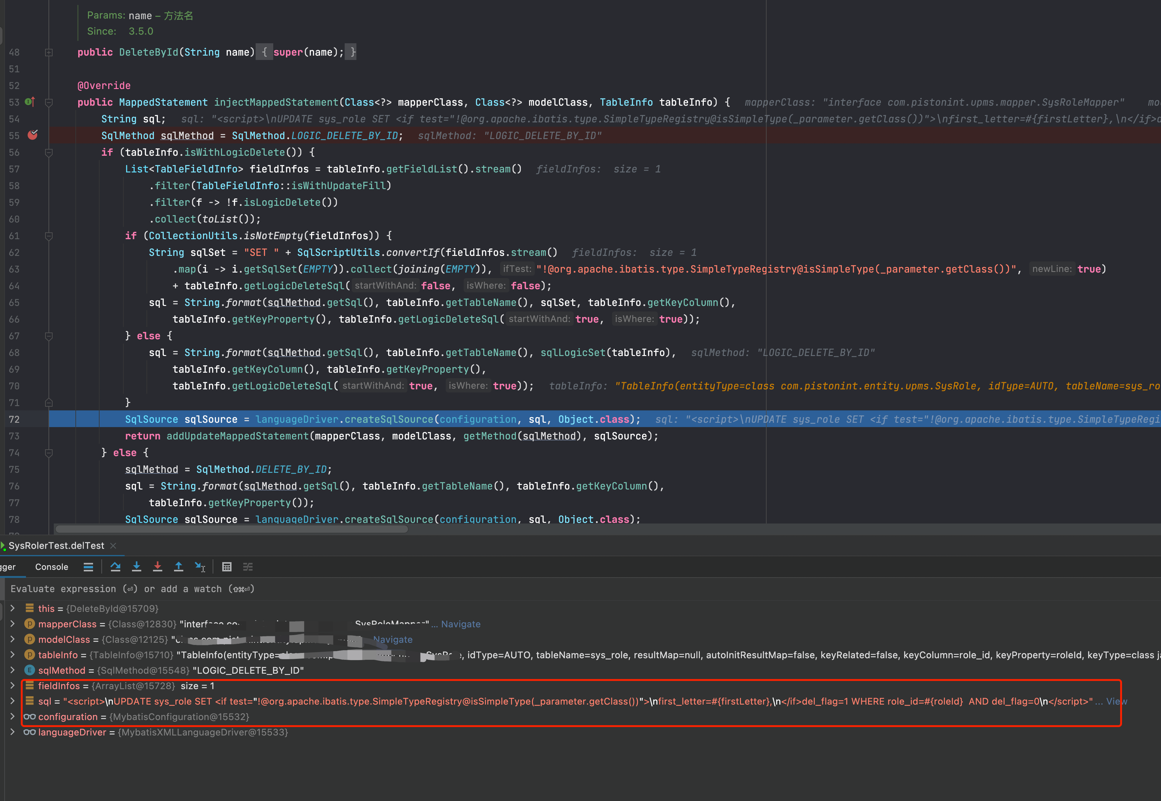 MyBatis-Plus DeleteById 使用逻辑删除功能，会更新其它字段值