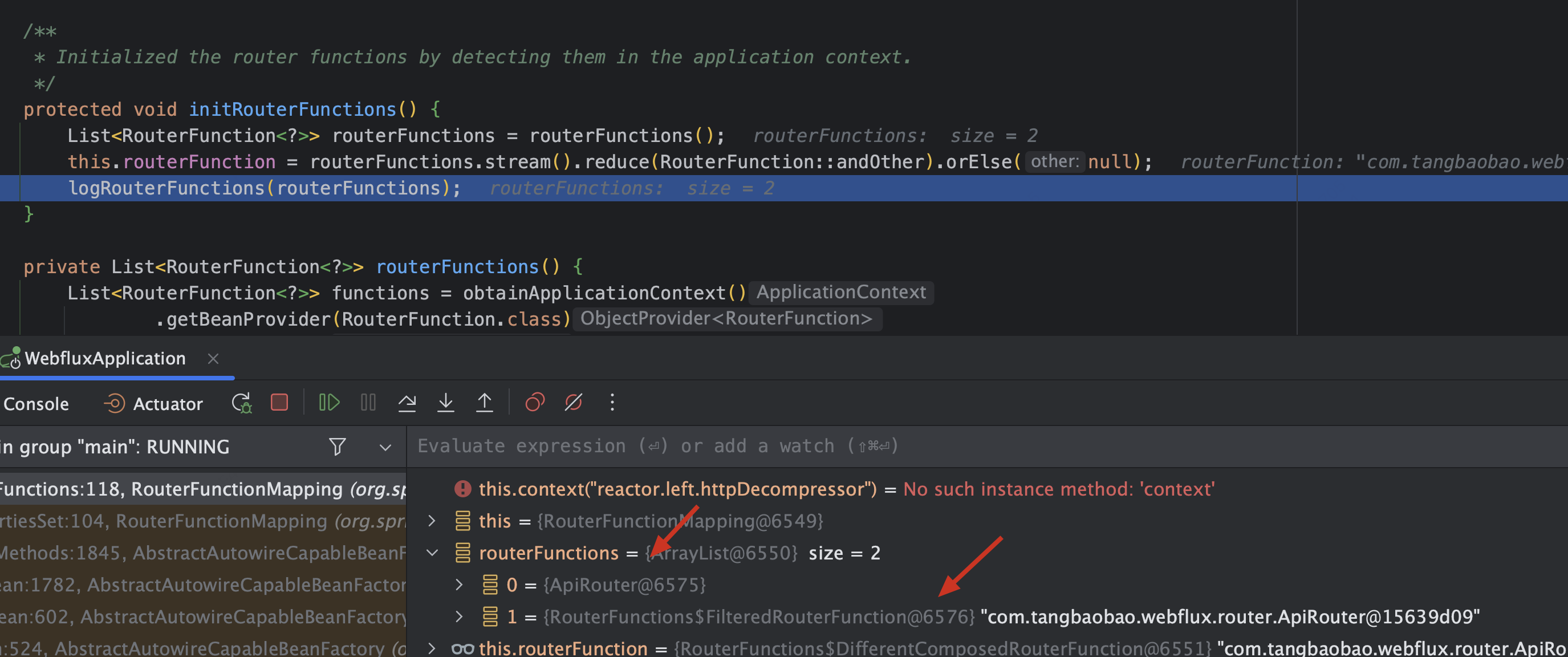 Spring webFlux cause multiple RouterFunction