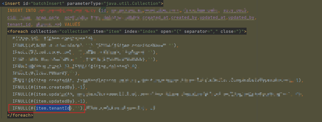 MyBatis-Plus 自定义sql 批量插入，tenantId没有填充