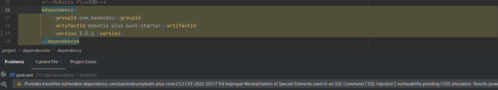MyBatis-Plus CVE-2022-25517 SQL injection！！！