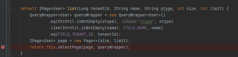 MyBatis-Plus Mybatis Method queryTotal execution error of sql