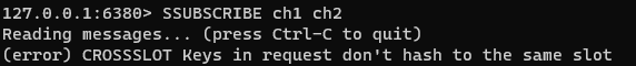 Redis [BUG] SSUBSCRIBE - (Error) CROSSSLOT keys in request don't hash to the same slot