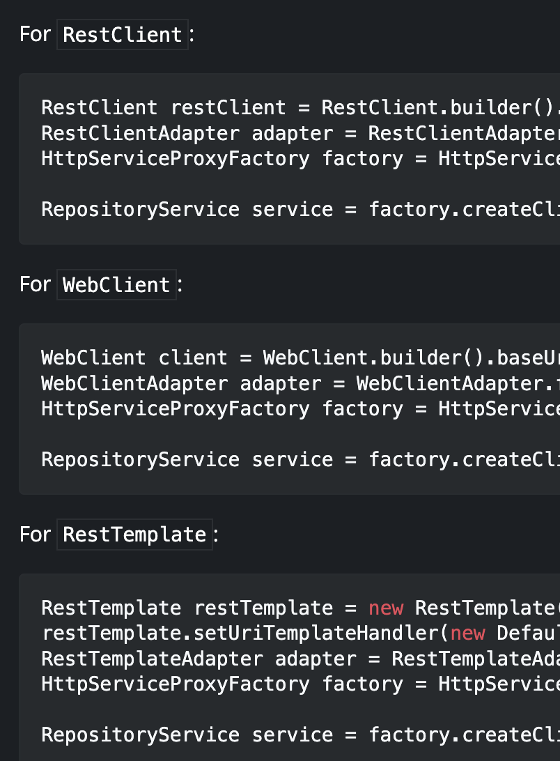 Spring Provide RestClient example in HTTP Interface Exception Handling section of reference docs