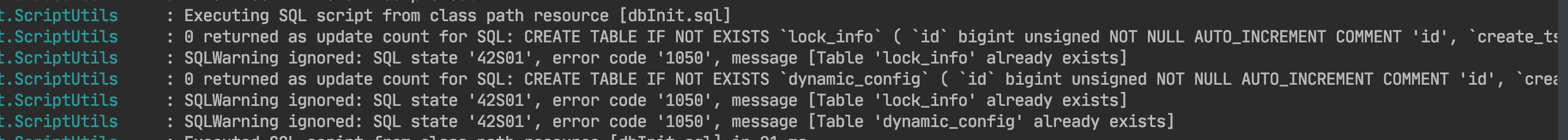 Spring Clear Statement warnings in ScriptUtils.executeSqlScript()