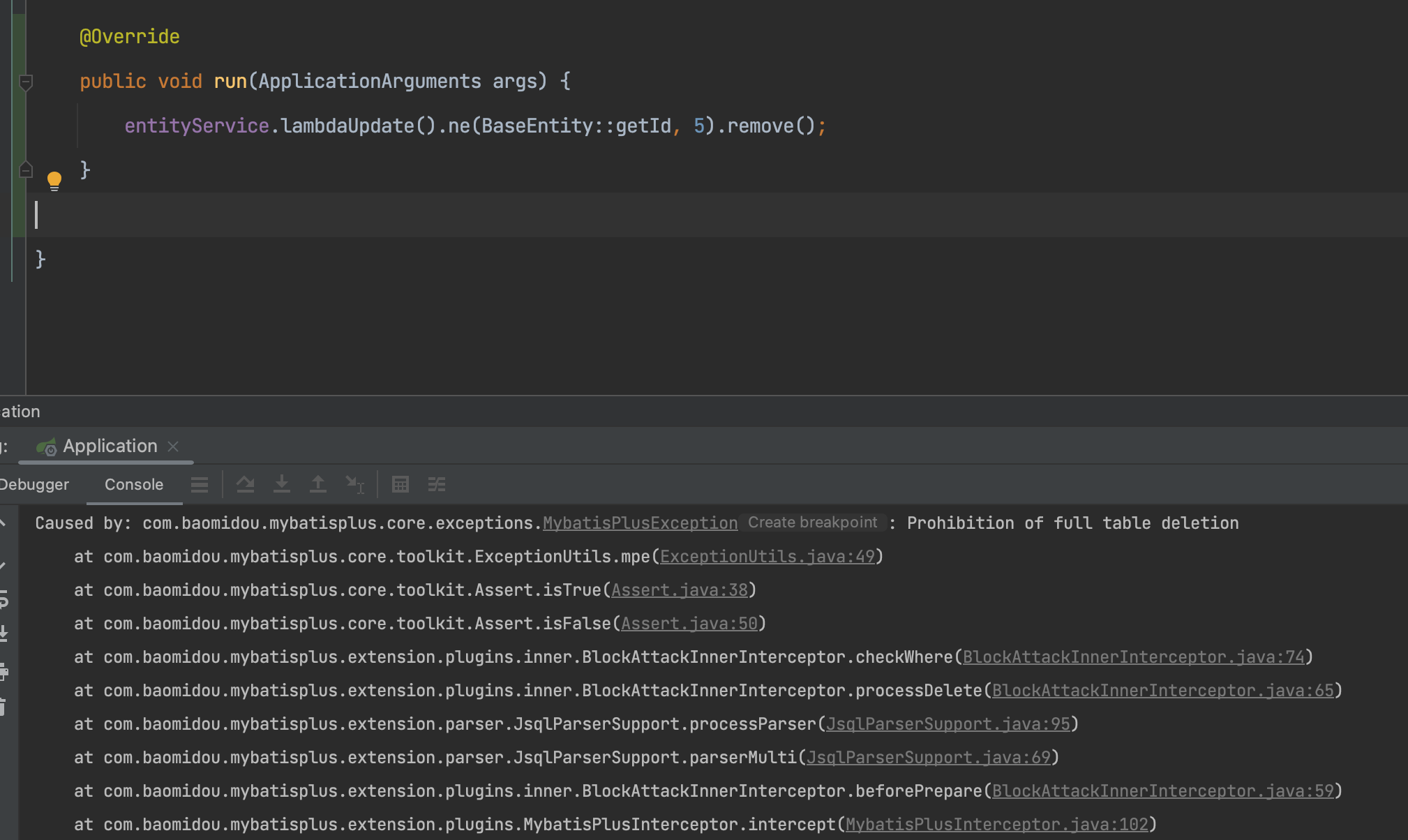 MyBatis-Plus BlockAttackInnerInterceptor bug