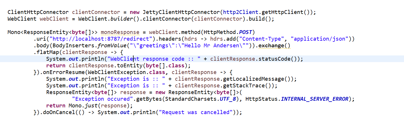 Spring Http 307 redirection is not working for POST,PUT with body when we used WebClient reactive with Jetty HttpCLient over HTTP/2.