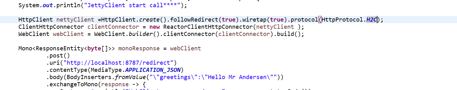 Spring Http 307 redirection is not working for POST,PUT with body when we used WebClient reactive with Jetty HttpCLient over HTTP/2.