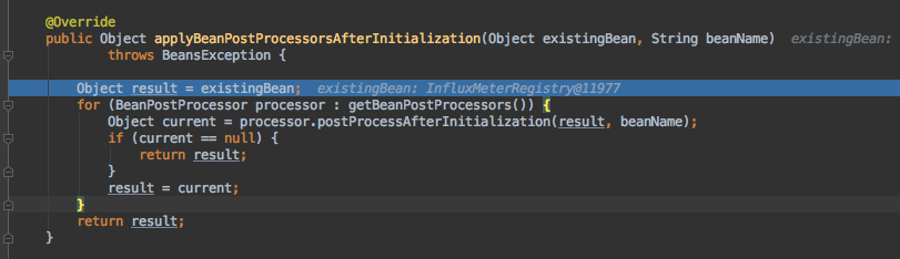 SpringBoot MeterRegistryPostProcessor does not work when Instantiated MeterRegistry