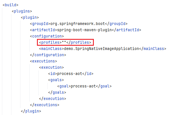 Spring Document that active profiles are set at build time with AOT