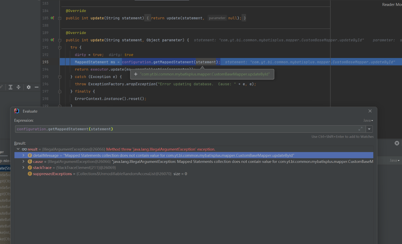 MyBatis-Plus 【3.5.2】currentMapperClass() 方法获取不到正确的 Mapper.class ，导致匹配 Statement 异常