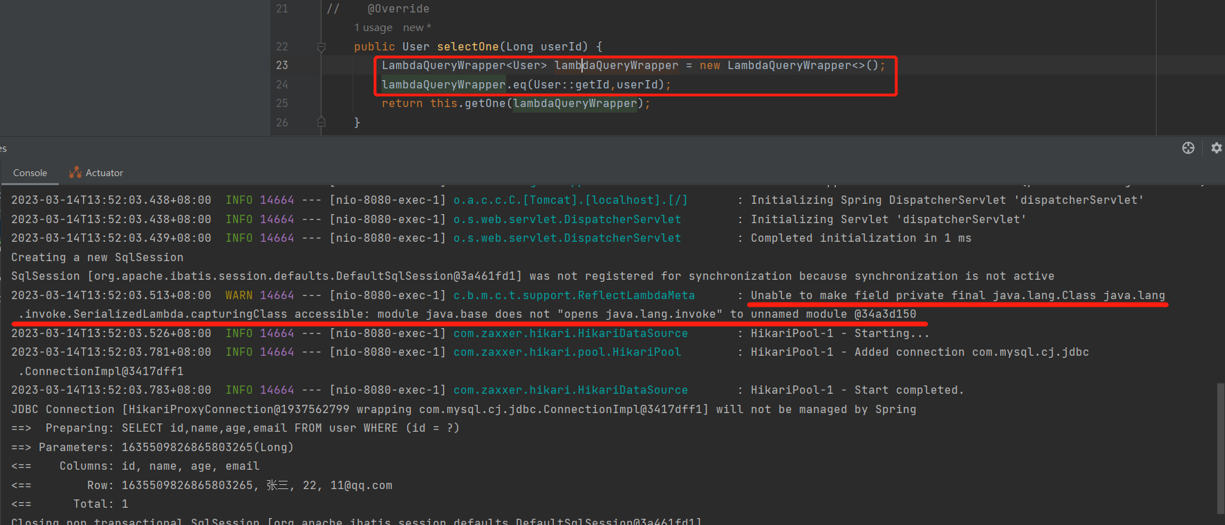 mybatis-plus反射报错