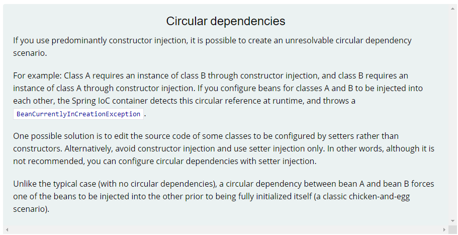 Spring Cyclic dependency with setter injection and Java Config