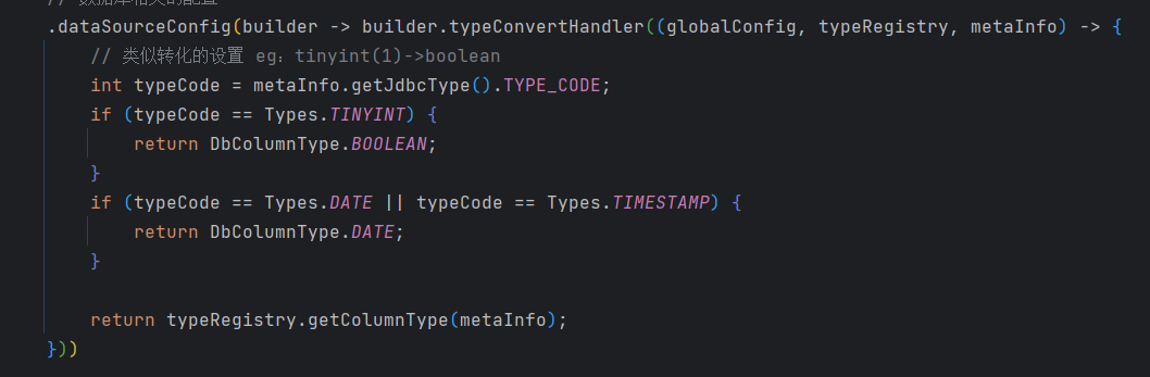 MyBatis-Plus 快速生成代码的时候配置策略，无法通过字段名称确定java类的类型
