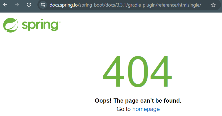 SpringBoot Invalid doc links when generating code from Spring Initializr