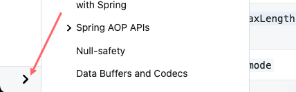 Spring docs.spring.io documentation navigation burger menu wouldn't scroll