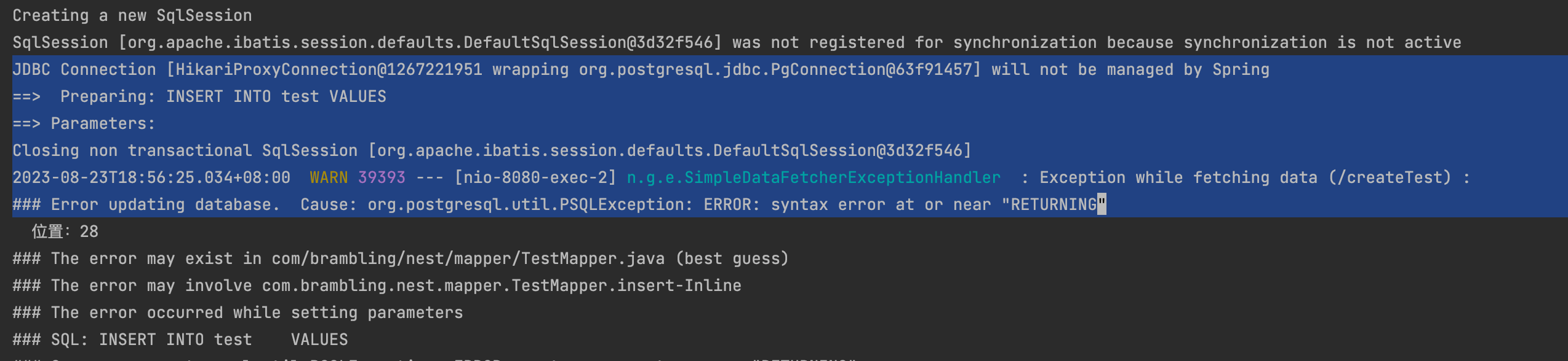 MyBatis-Plus 通过mapper.insert(T t)插入数据报错