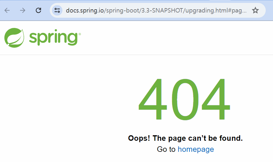SpringBoot Broken documentation links