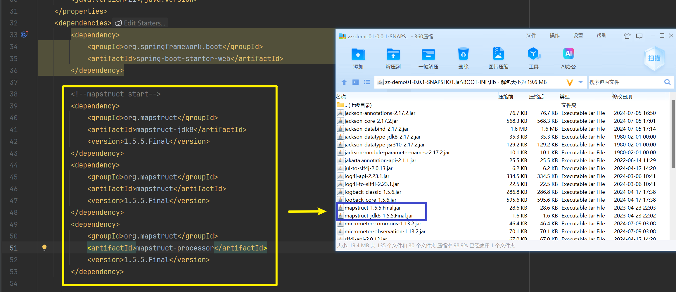 SpringBoot mapstruct-processor jar is missing when package from springboot2.4