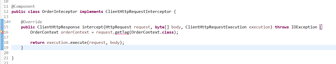 Spring Support Passing Objects to RestClient interceptor similar to Retrofits @Tag with Http Interfaces