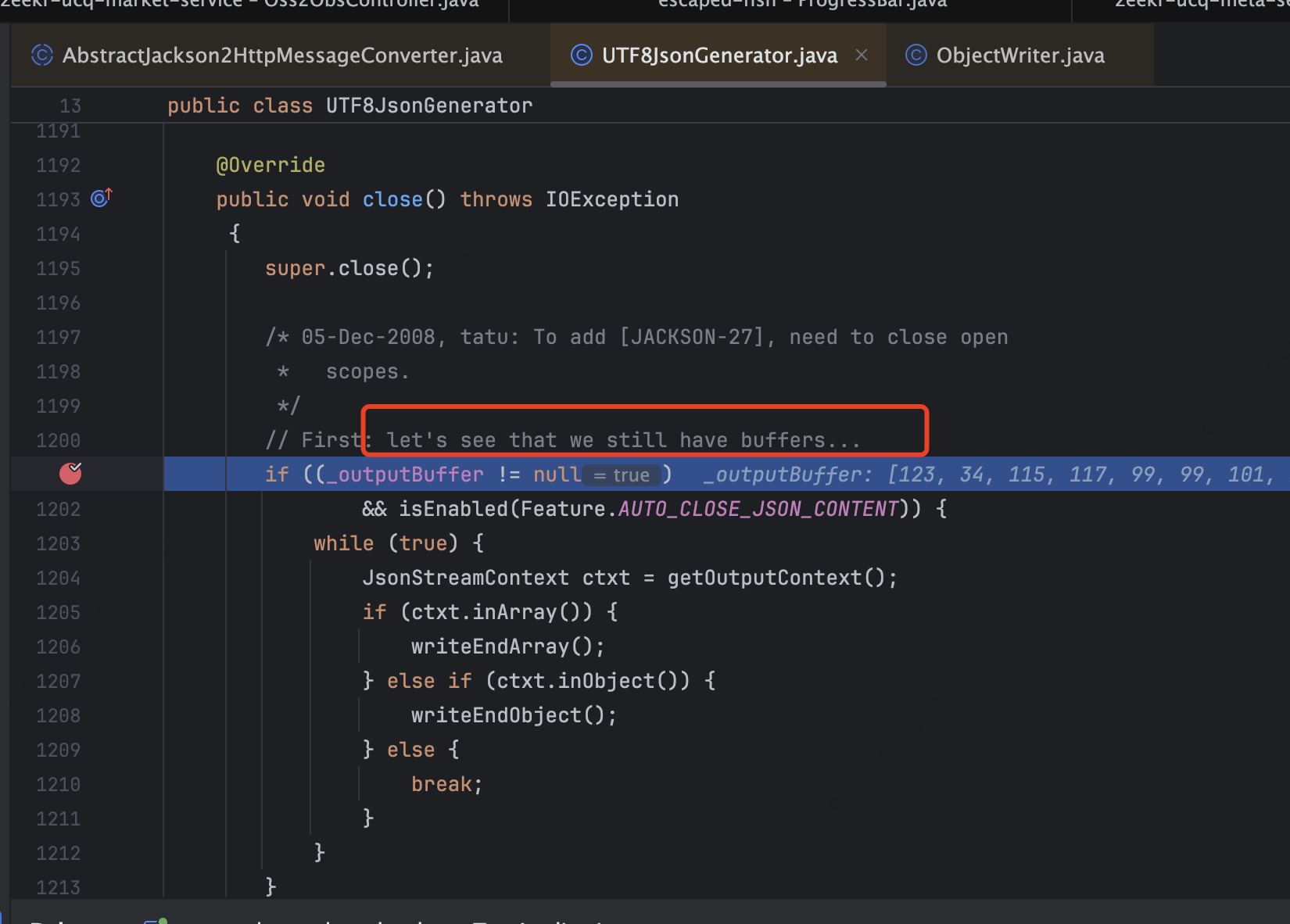 Spring A JSON serialization exception can lead to corrupted output being written to the OutputStream of the response.