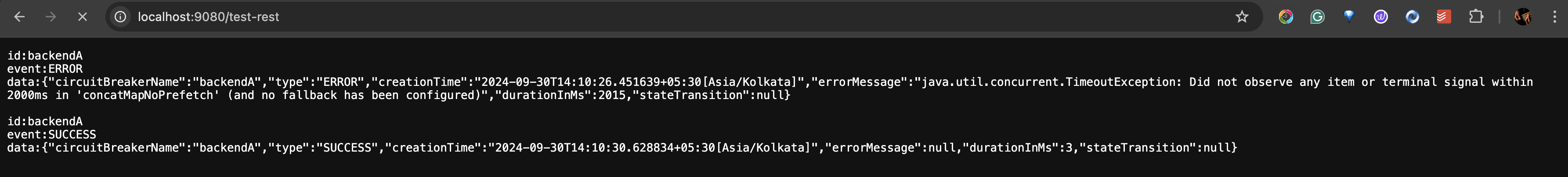 SpringBoot Custom Actuator Endpoint with MediaType as text/event-stream is not working