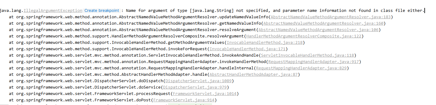 SpringBoot Name for argument of type [java.lang.Boolean] not specified, and parameter name information not found in class file either.