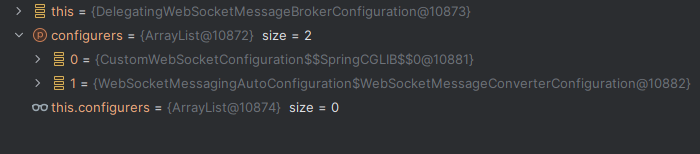 SpringBoot Default WebSocketMessageBrokerConfigurer is always overriding custom channel executor