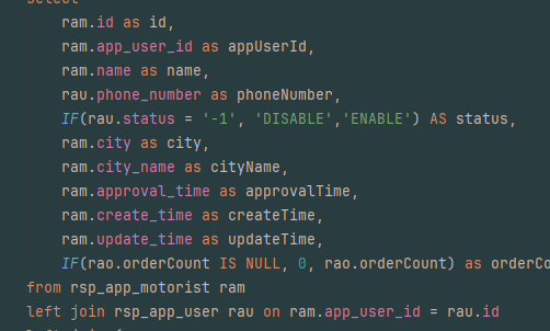MyBatis-Plus 在使用left join编写做多表联查时当我将从表中的字段作为查询条件的时候报错