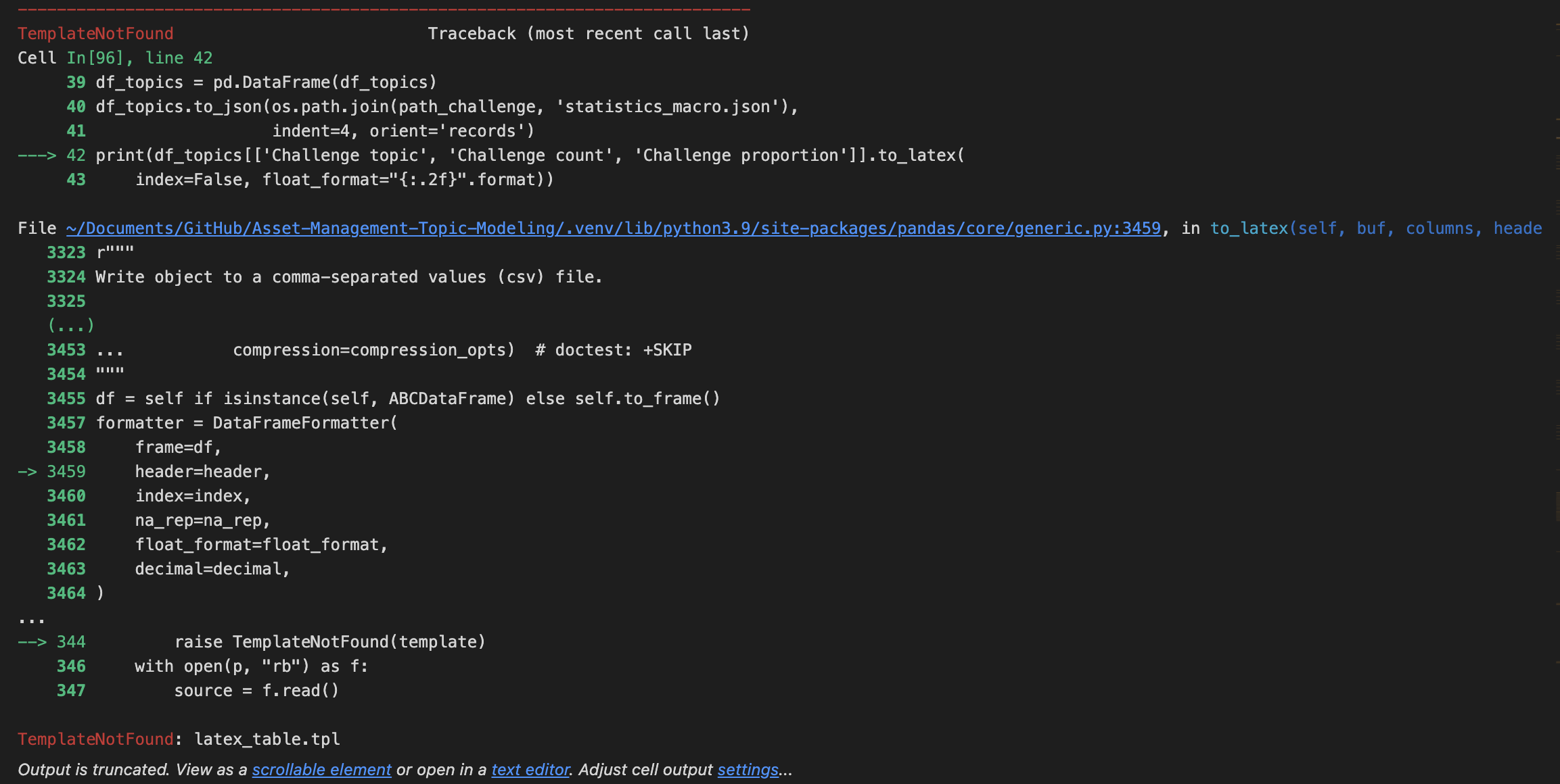 Pandas BUG: TemplateNotFound: latex_table.tpl