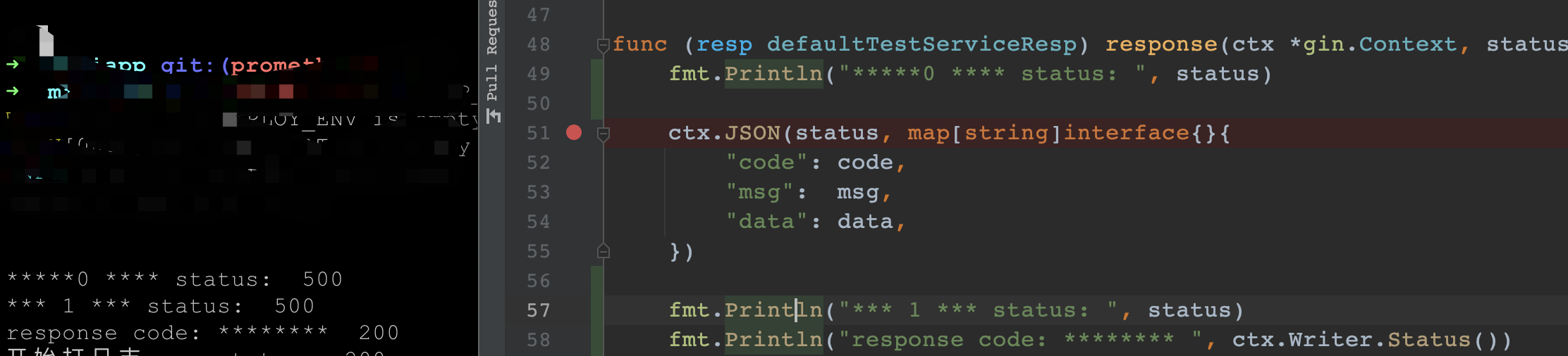 Gin after call ctx.Json(500, xxx)，ctx.Writer.Status() return 200, is it bug?
