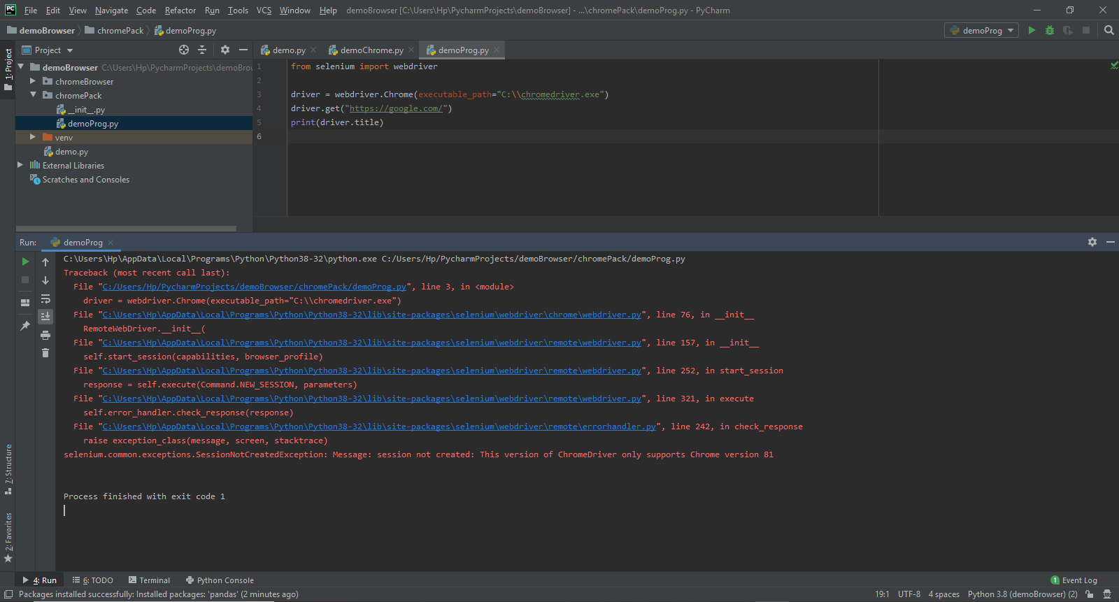 selenium by python