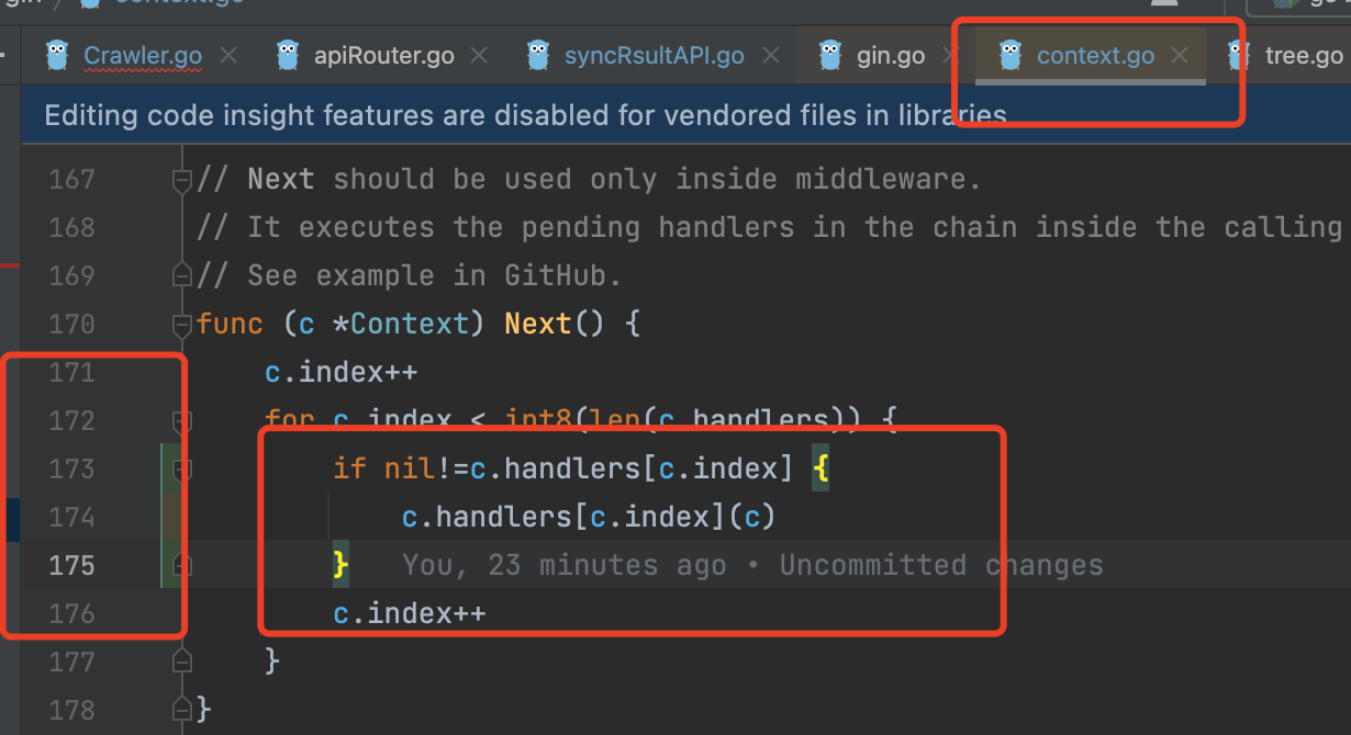 Gin what happened? /github.com/gin-gonic/gin/context.go:173 (0x47f51d3)   (*Context).Next: c.handlers[c.index](c)