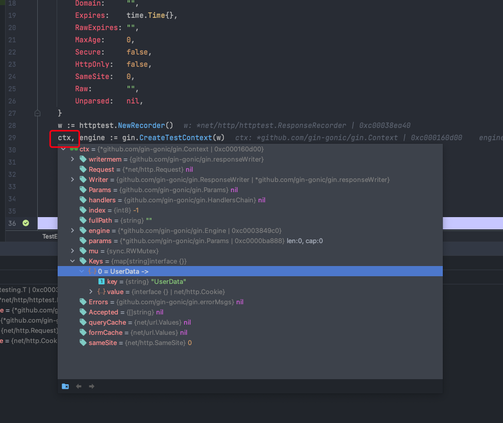 Gin Unit testing middleware with CreateTestContext
