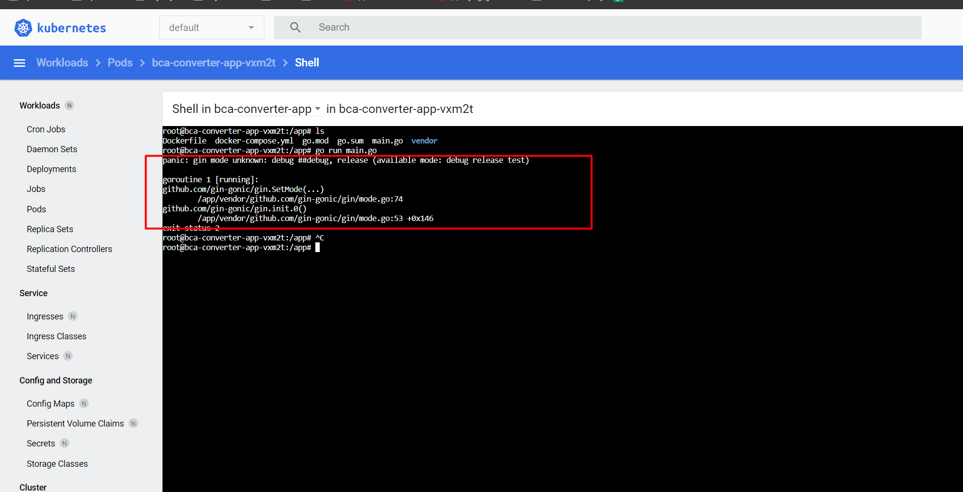 Gin Gin SetMode not Passing Value to Function, Cause Panic Error On Minikube/Microk8s